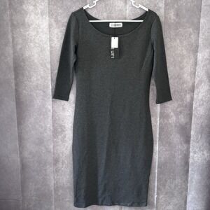 TOM'S WARE Women Casual Slim Fit and Round Neckline Dress Sz Med NWT‎ Dark Gray